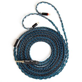 keephifi KBEAR ST12 Plus 2Meters Blue Black IEM Cable 3.5MM 2PIN Type, 8-Strand 4N OFC Silver-Plated Upgraded Cable for KZ AS10 ZST ES4 ES3 BA10, CCZ CRA C10, TRN V80 V20