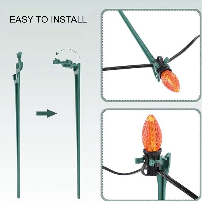 50pcs Christmas Light Yard Stakes Universal 9inch Tall Ground Lights