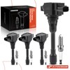 A-Premium Ignition Coil Pack and Iridium Spark Plugs Compatible with