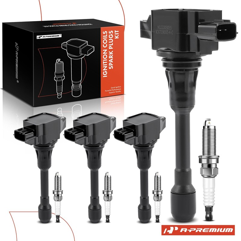 A-Premium Ignition Coil Pack and Iridium Spark Plugs Compatible with