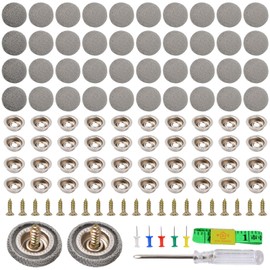 Headliner Repair Kit for Car Interior Roof – 100pcs Button Rivets with Grid Fabric, Rustproof Metal Fixing Tools, Classic Grey, Easy Installation for Vehicle Ceiling Upholstery Maintenance