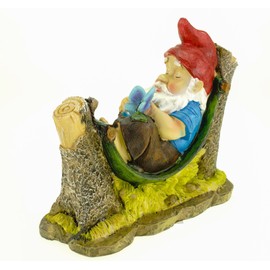 G. Wurm GmbH + Co. KG Garden Gnome on Hammock 22 cm Gnome Figurine Garden Figurine