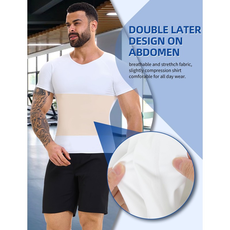 MISS MOLY Compression Shirts For Men Tummy Control Gynomastica Slimming