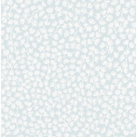 NuWallpaper x Society Social Sea Fern Blue Mist Peel and Stick Wallpaper, SSS6307