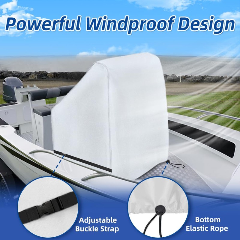 Zenicham Center Console Boat Cover UPF 50+, 420D Waterproof Boat