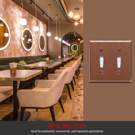 ENERLITES Toggle Light Metal Wall Plate, Switch Cover, Corrosion Resistant, Mid-Size 2-Gang 4.50" x 4.57", Stainless Steel 201, 7712-BRG, Brushed Rose Gold (Pack of 1)