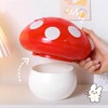 Cabilock Mushroom Mini Trash can with Lid, Cute Desktop Wastebasket,