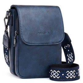 POIUGOYA Small Crossbody Bags for Women Trendy,Leather Triple Compartment Cell Phone Crossbody Wallet Purses with Card Slots