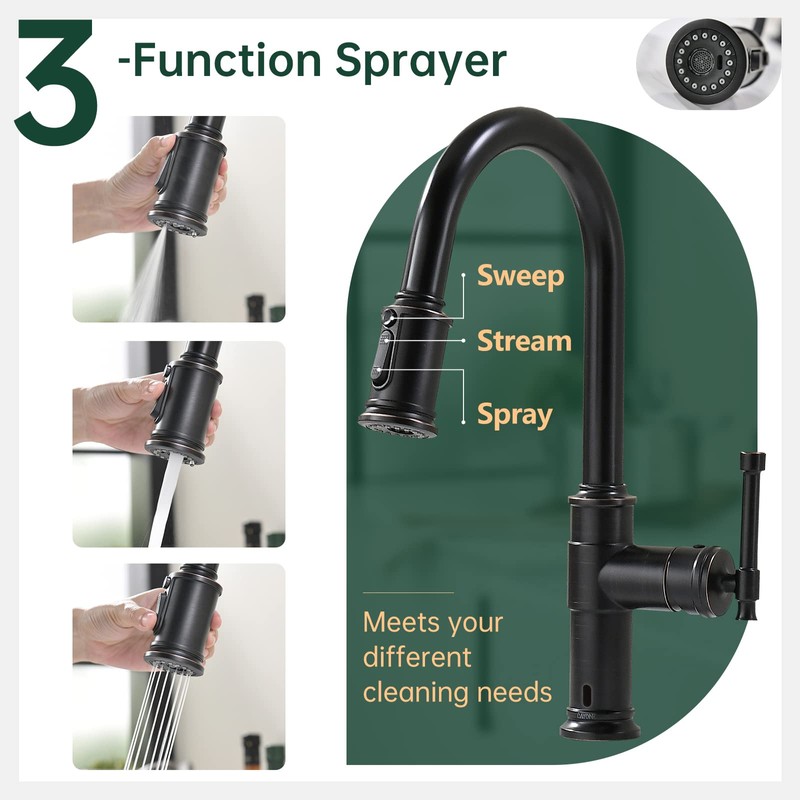 Touchless Oil Rubbed Bronze Kitchen Faucet with Soap Dispenser, DAYONE