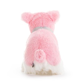 DEMDACO 5004810097 Animalcraft Schnauzer perro rosa y blanco 8.5 x 8 pulgadas de poliéster suave peluche de peluche