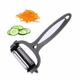 Fandcy Potato Apple Vegetable Peelers for Kitchen, Multifunctional 3-in-1 Peeler Grater Slicer Cutter, Stainless Steel Peeler Rotate Blade Carrot Cucumber Peeler with Julienne Function (1 Pack)