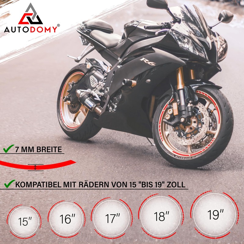 Autodomy Wheel Rim Sticker, Complete Set for 2 Wheels from