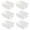 Hwtcjx Set of 6 Storage Boxes, Organiser with Handle, Plastic