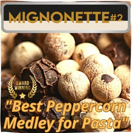 Peppercorn Medley Grinder MIGNONETTE 3.5oz White Pepper and Black Pepper Mixed Peppercorns whole organic peppercorns mix BEST Peppercorn Grinder FOR PASTA Fermented White Peppercorns Black Peppercorns