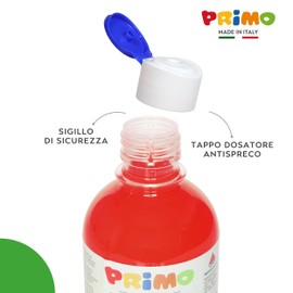 PRIMO - Colores Permanentes para Telas en Botella de 300 ml, Colores Acrílicos Vivos y Cubrientes para Niños +4 Años y Adultos, Pintura para Telas Ideal para Camisetas, Bolsas, Jeans, Zapatos y Más