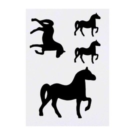4 x 'Standing Horse' Temporary Tattoos - Water Resistant, Skin-Safe, Non-Toxic Transfers, Mixed Sizes (TO00012099)
