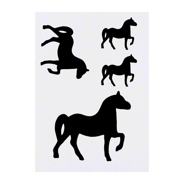 4 x 'Standing Horse' Temporary Tattoos - Water Resistant, Skin-Safe,