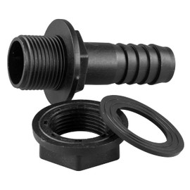 Water butt/rain barrel/water storage tank barbed hosetail for overflow/outlet,1/2"-2" options (3/4")