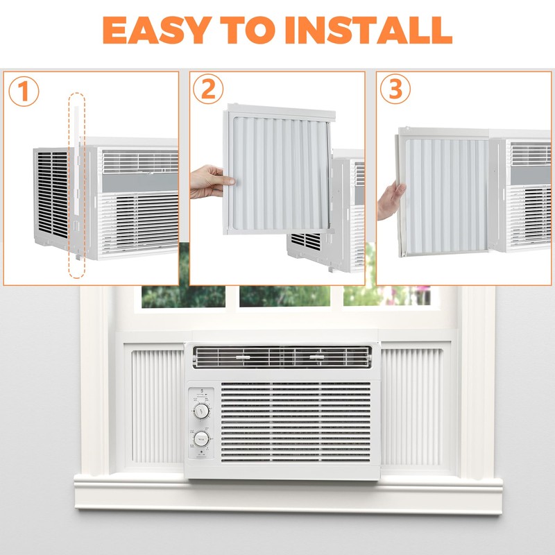 GCGOODS Window Air Conditioner Side Panels with Frame, Adjustable Window