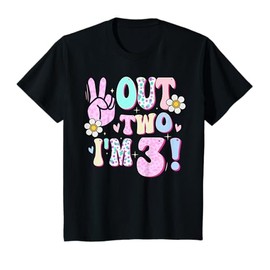 Kids Peace Out Two I'm 3 Three Year Old Girl 3rd Birthday T-Shirt