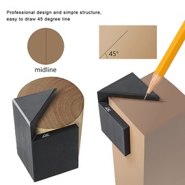 45 Degree Angle Marker, Aluminum Alloy Center Finder, Small Woodworking Professional 45 Degree Carpenter Angle Measurement for Carpentry Angle Markings