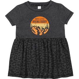 inktastic Dad's Little Hiking Buddy Infant Dress 12 Months Vintage Smoke with Leopard Print 46257