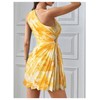 MakeMeChic Women's Summer Dress 2025 Tie Dye One Shoulder Mini