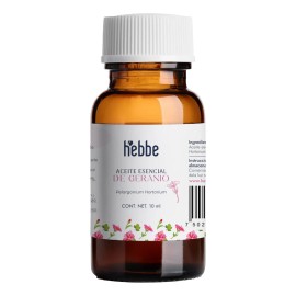 Aceite Esencial Geranio Puro, Cosmético capilar, facial, uso en difusor Aromaterapia, Spa Cremas faciales Hebbe Cosmetics & Ludika 10ml
