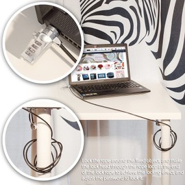 Winterworm Laptop Security Lock, Combination Cable Lock, Theft Protection Tablet Lock Security Cable for Notebook Laptop Pc Computer Monitor