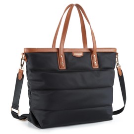 Missnine Tote Bag for Women 15.6 inch Laptop Bag Large Travel Tote Bag with Zipper, Quilted Puffer Handbags for Work