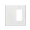 Leviton 2-Gang 1-Blank 1-Decora/GFCI Combination, Midway Size, Thermoset, 80608-W, White