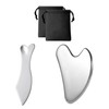 2PCS Gua Sha Facial Tools with 2 Small Bags, Stainless