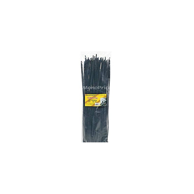 Monoprice Cable Tie 14 inch 50LBS, 100pcs/Pack - Black