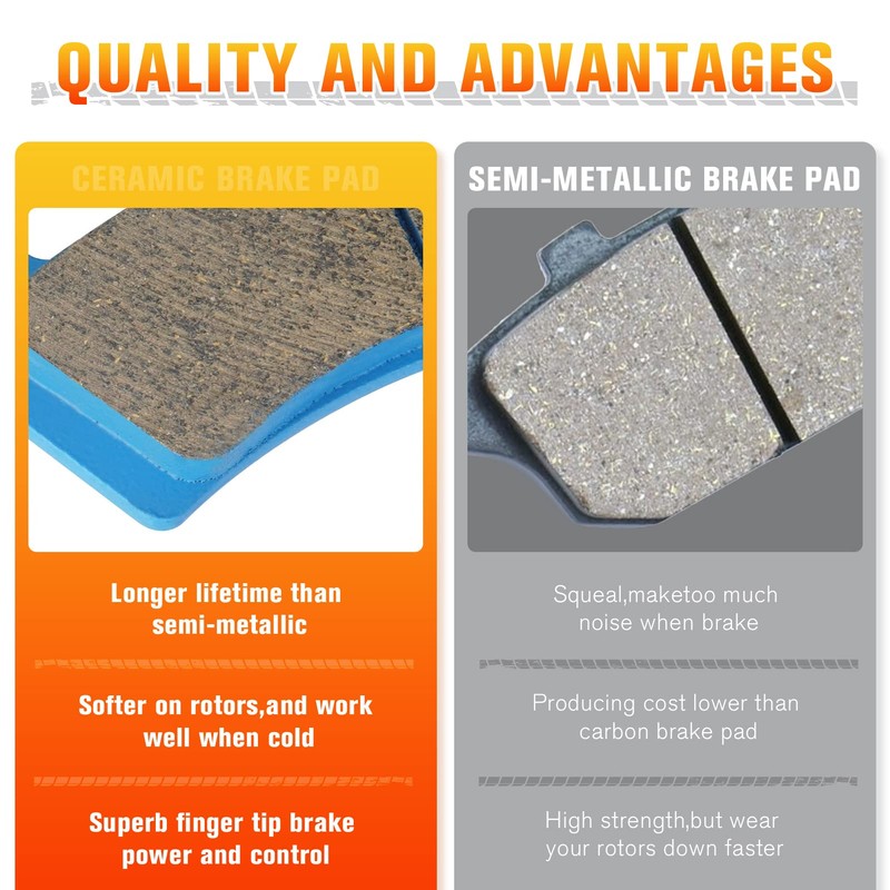 Front Rear Brake Pads Ceramic for Polaris RZR XP S4