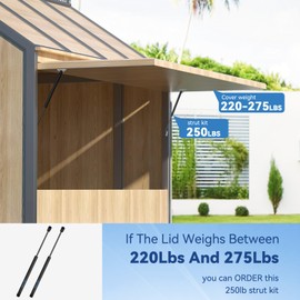 ARANA 20" Gas Props Struts ST200M1250 2Pcs 20 inch 250 Lbs/1112N Lift Support Shock for Heavy Duty Tonneu Cover Truck Bed Cover Snowmobile Trailer Lid Murphy Bed Floor Hatch Trap Door（Super Strong）