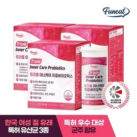 퍼니트 여성 질 유래 유산균 트리플 이너케어 프로바이오틱스 3박스 (3개월분) Funit Women's Vaginal-Origin Probiotics Triple Inner Care 3 Boxes (3-Month Supply)