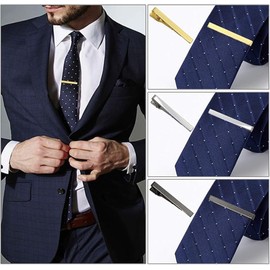 Necktie Clip, BetterJonny 6 Pcs Classic Style Tie Bar for Men Top Christmas Anniversary Wedding Party Meeting Gift for Your Father, Lover, Friend