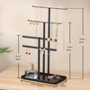 Jewelry Stand Organizer Black - 37CM Tall Sturdy Metal, 3-Tier