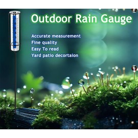 dgudgu Rain Gauge Outdoor Freeze Proof Rain Guage with Adjustable Metal Stake Large Plastic Rain Gauge for Yard Rain Gage