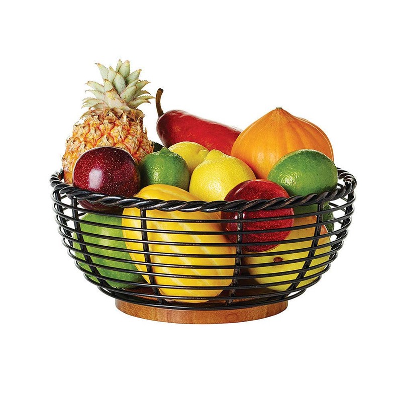 Gourmet Basics by Mikasa Rope Centerpiece Fruit Storage Basket, 11",