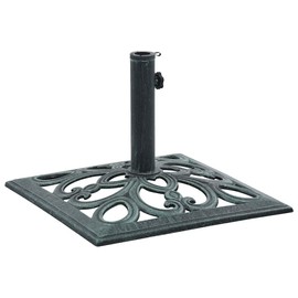GeoHome Square Umbrella Base | Outdoor Umbrella Stand | Parasol Base for Outside Patio, Lawn, Garden | Green Cast Iron 19.3" x 19.3" x 13"
