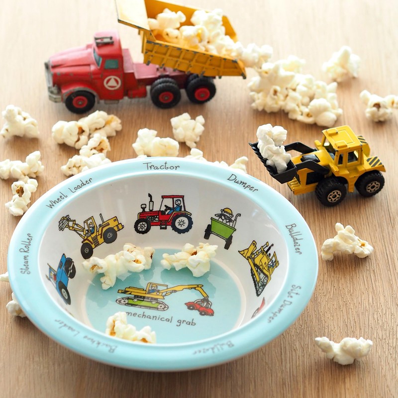 Tyrrell Katz Kids Trucks Printed Bowl in Blue Melamine -