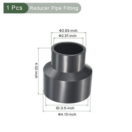 YOKIVE UPVC Reducer Fitting, Straight Adapter Connector Connect Pipe Socket Schedule 80, Great for Bathroom, Kitchen, Sink (Gray, 3" x 2")