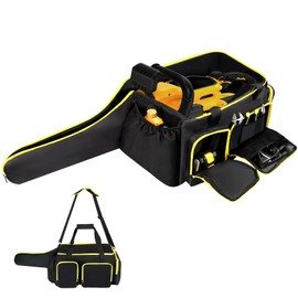 HTZSSON Chainsaw Case, Chainsaw Storage Bag for DEWALT, EGO, Greenworks, 14 & 16 & 18 Inch Cordless Chainsaws & Accessories, Black & Yellow
