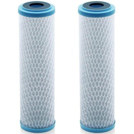 Lake Industries Universal KDF 55/Activated Carbon Water Filter Cartridge - 10 Micron - Replacement 10 inch CTO Water Purifier Filter, (NSF 42 Certified) (2-pack)