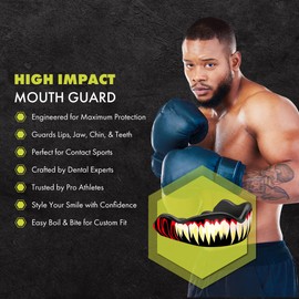 DAMAGE CONTROL High Impact Mouth Guard, Mouthguards for Sports, Boxing, Roller Derby, Hockey, Lacrosse Mouth Guard, Mouth Guards with Ultra Fit and Protection Against Shock (Youth, SymBite 2.0)