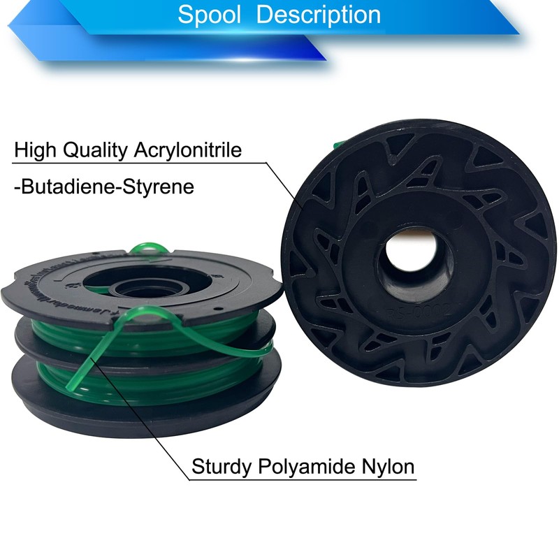 GH1000 Replacement Spool DF-080 String Trimmer Line for Black and