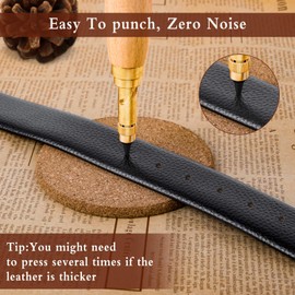 Japanese Screw Hole Punch,Adjustable Leather Screw Hole Punch Tool with Wood Handle,6 Tips Sizes: 1.5mm, 2mm, 2.5mm, 3mm, 3.5mm, 4mm for Sewing Auto Leather Paper Bookbinding Tool
