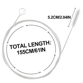 BOROLA Tube Cleaning Brush - Effective Nylon Drain Stainless Steel Cleaner - White, Durable and Versatile