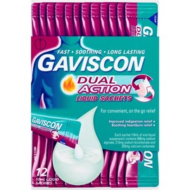 Gaviscon Dual Action Liquid Sachets for Heartburn and Indigestion Relief, 0.156 kilograms